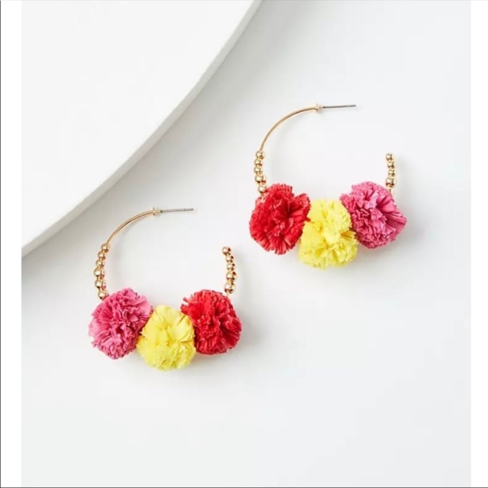 Loft pom pom hoop earring